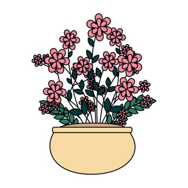 Seramik tencerede çiçek dekorasyon