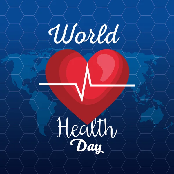 Pulsslags diagnos till Världshälsodagen — Stock vektor