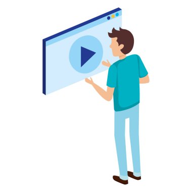 medya oynatıcı arayüzü ile adam