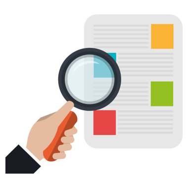 belge ve büyüteç ile el