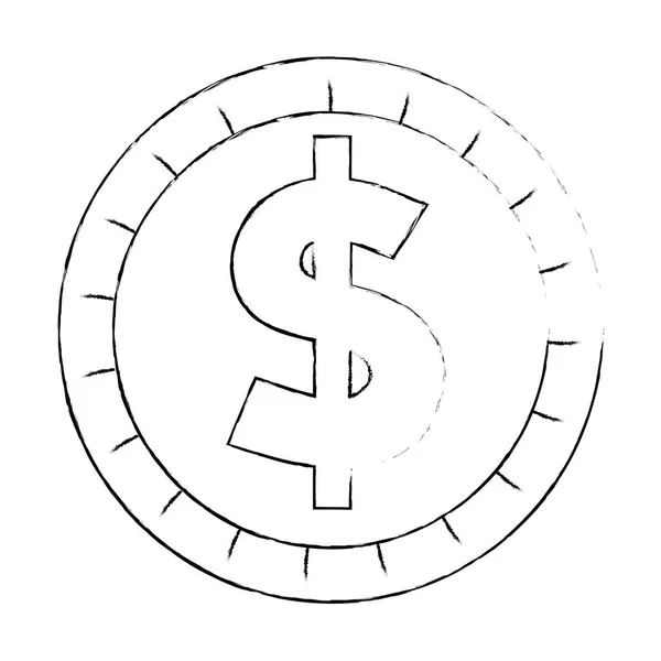 Coin money isolated icon — Stock Vector