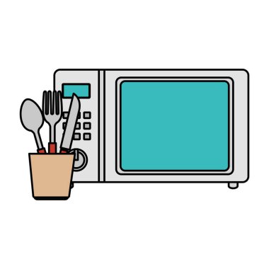 çatal kaşık ile mocrowave fırın