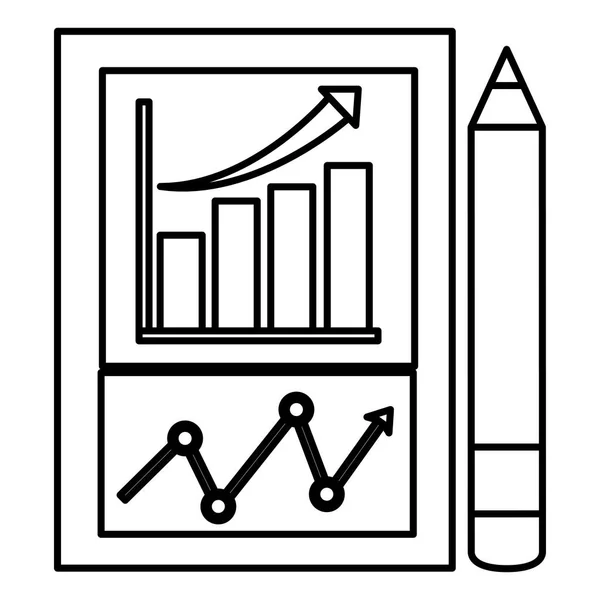 Lápiz con documento financiero — Archivo Imágenes Vectoriales