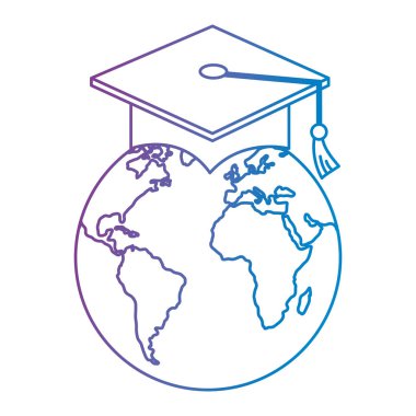 dünya gezegeni ile şapka mezuniyet