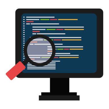 Büyüteç ile bilgisayar ekranı