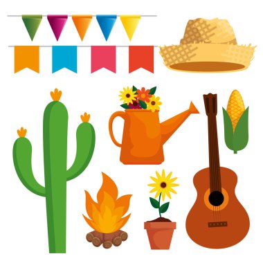 parti dekorasyonu ile festa junina kutlama seti