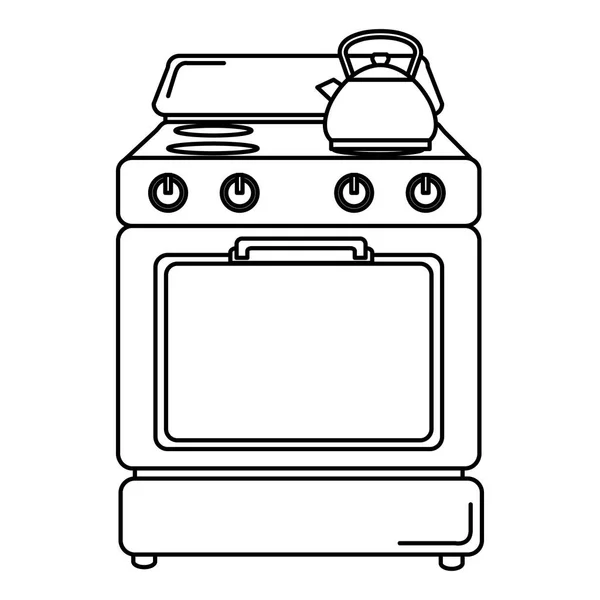 Ícone de aparelho de forno de cozinha — Vetor de Stock