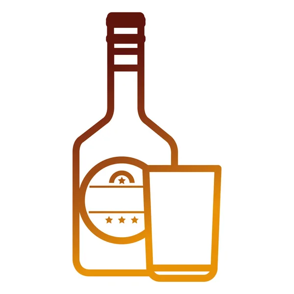Whiskeyflasche mit Glas — Stockvektor