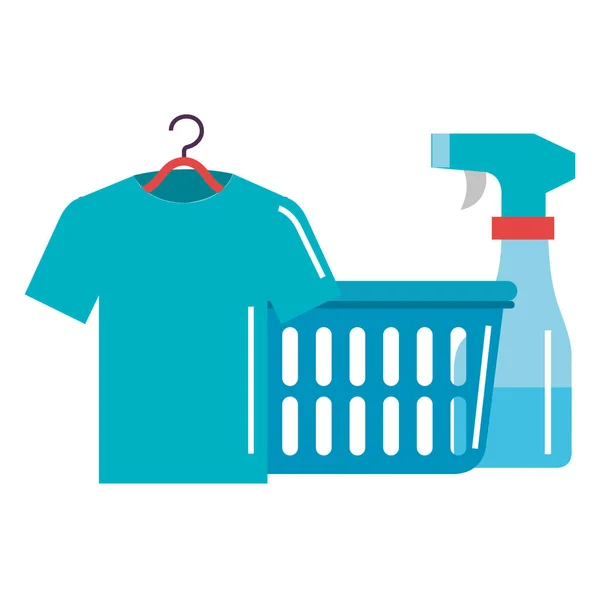 Servizio di lavanderia cestino attrezzature — Vettoriale Stock
