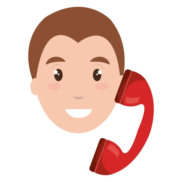 Callcenter-agent med telefon — Stock vektor