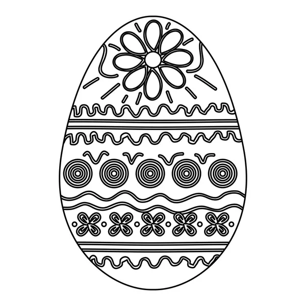 Pintura al huevo decoración de Pascua monocromática — Vector de stock