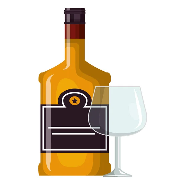 Butelka whisky z filiżanką — Wektor stockowy