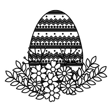 çiçek süslemeli yumurta boyası tek renkli paskalya