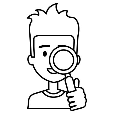 Arama büyüteç ile adam