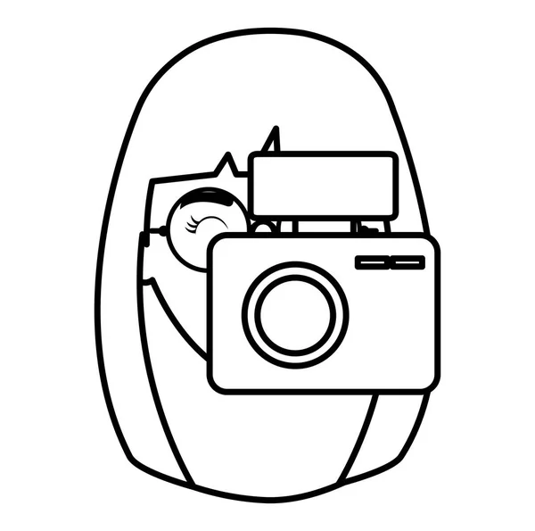 女摄影师用相机 — 图库矢量图片