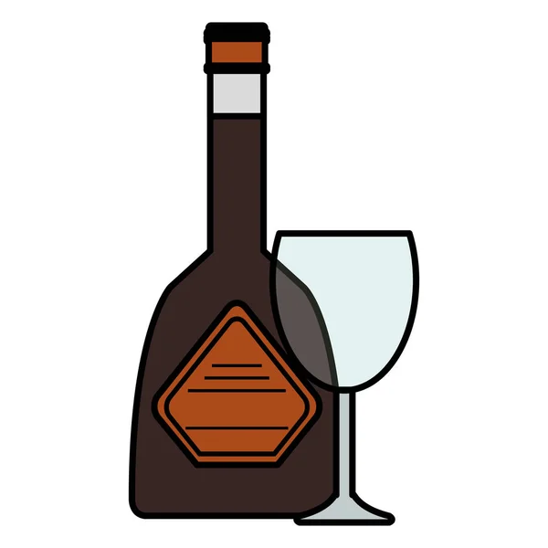 Whiskeyflasche mit Becher — Stockvektor