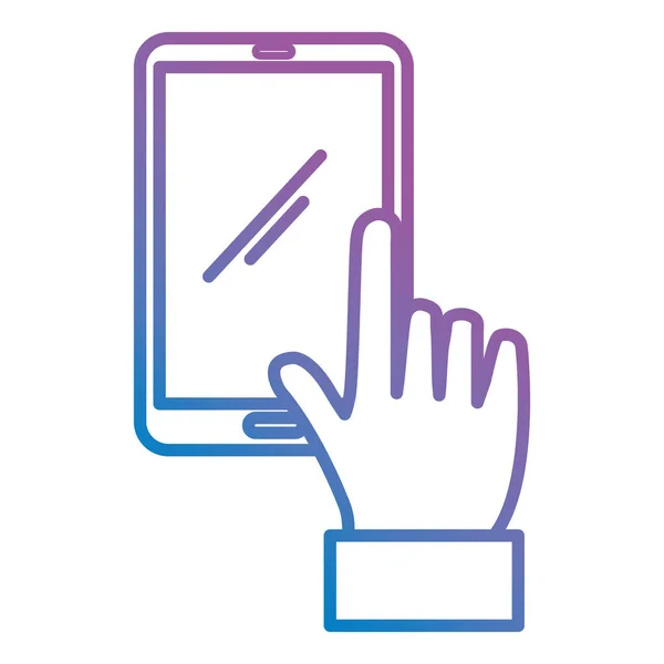 Main humaine avec appareil smartphone — Image vectorielle
