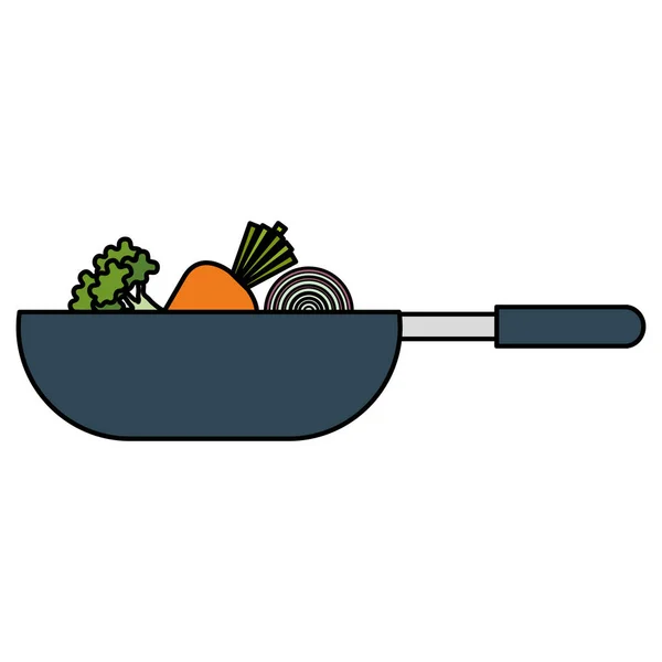 锅烹饪蔬菜图标 — 图库矢量图片