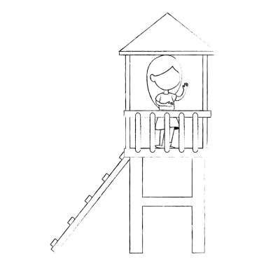 kule ve slayt oynayan kız