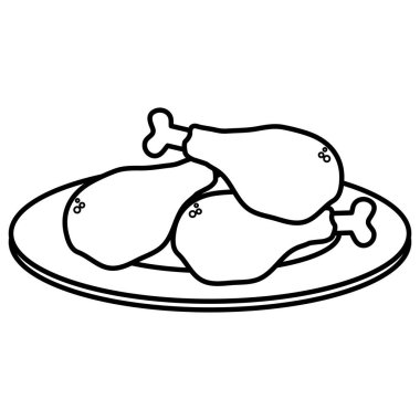 lezzetli tavuk uyluk ile çanak