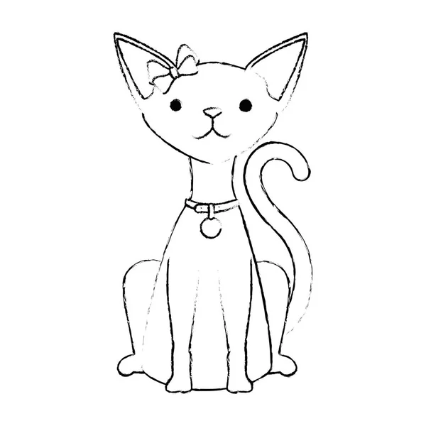 Personagem mascote gato bonito — Vetor de Stock