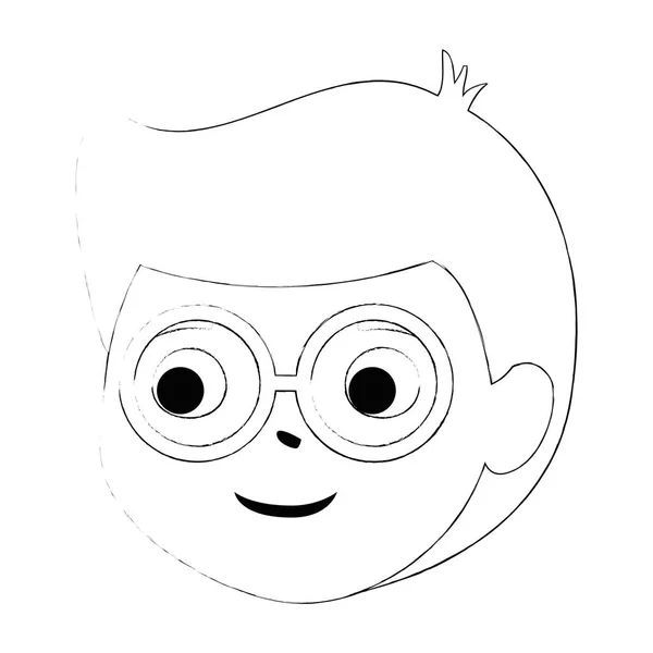 Petit garçon fils tête personnage — Image vectorielle