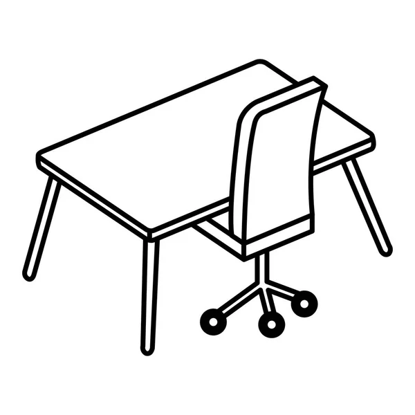 Офісне робоче місце з столом і стільцем сцена — стоковий вектор