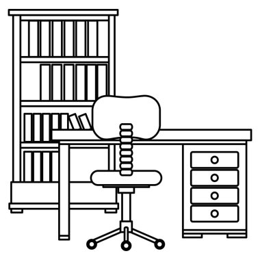 Masa ve sandalye sahne ile Ofis İşyeri