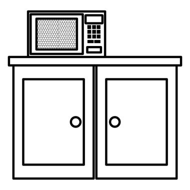 mikrodalga fırın ile mutfak çekmece ahşap