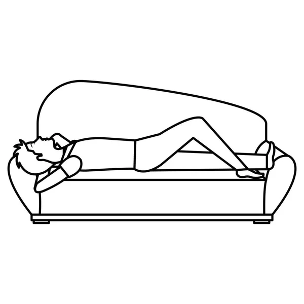 Бізнесмен розслабляється в дивані — стоковий вектор