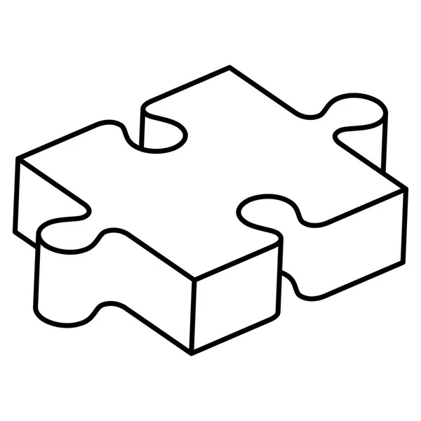 Puzzle game piece isometric — Stock Vector