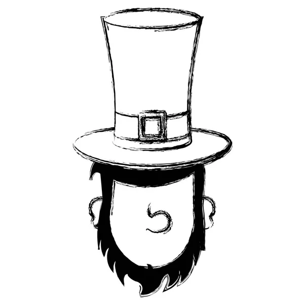 Leprechaun head avatar character icon — Stock Vector