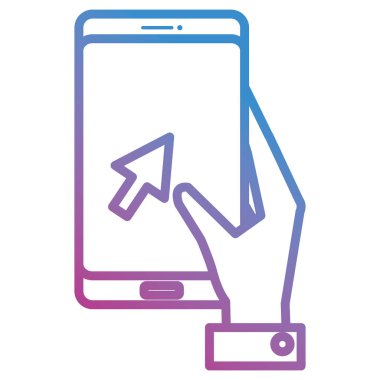 Akıllı telefon simgesiyle el