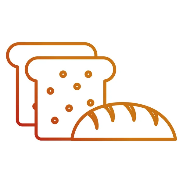Delicious bread and toast — Stock Vector