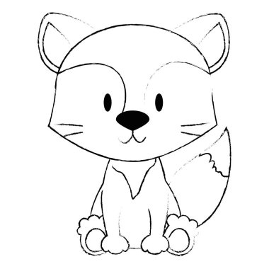 sevimli ve sevimli tilki karakteri