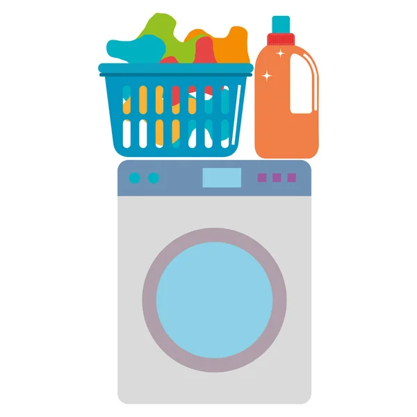 Máquina de lavar roupa serviço de lavandaria — Vetor de Stock