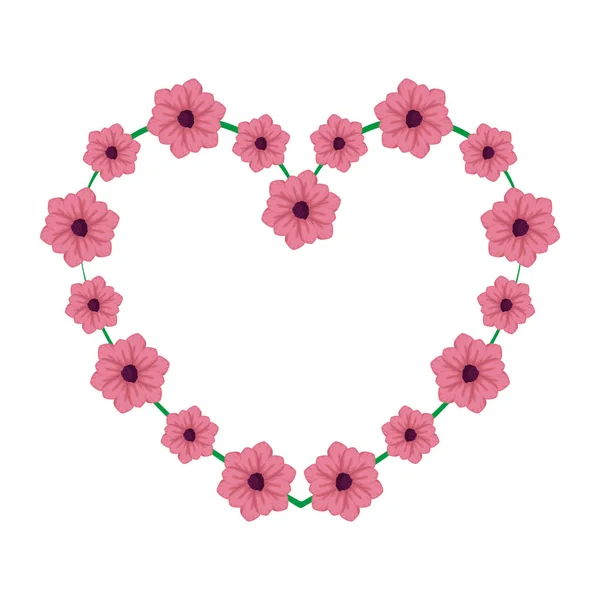 Hermosas rosas con forma de corazón — Vector de stock