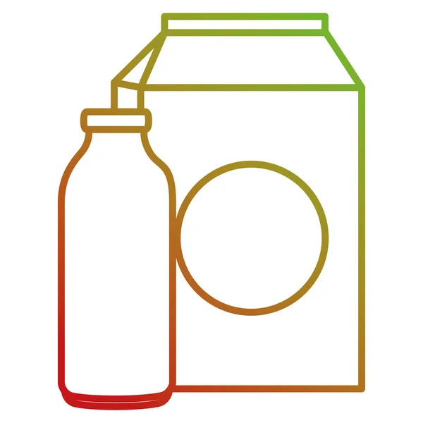 Milchflasche und Schachtel — Stockvektor