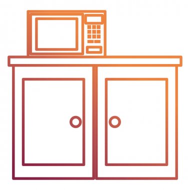 mikrodalga fırın ile mutfak çekmece ahşap