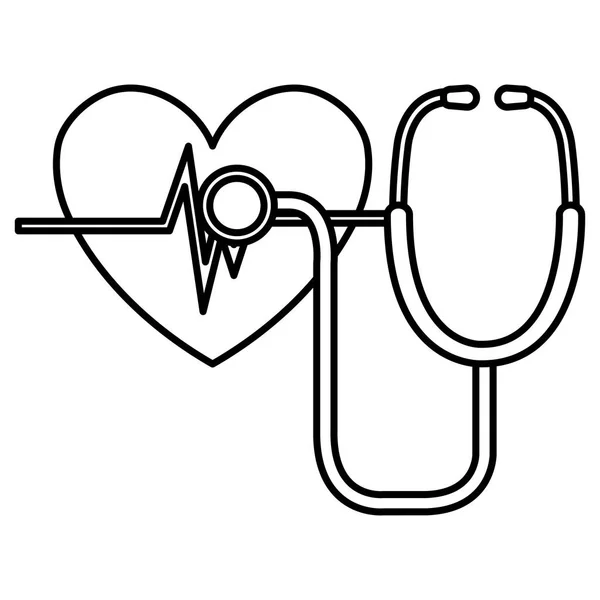 Cardiocardio avec stéthoscope — Image vectorielle