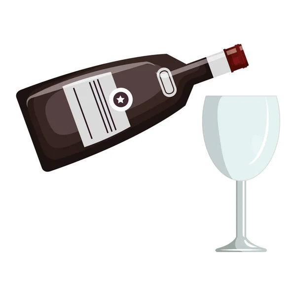 Бутылка виски с чашкой — стоковый вектор