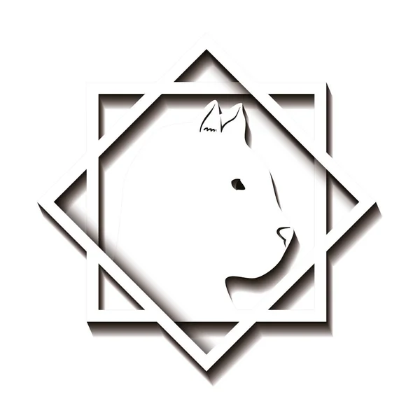Cougar profile emblem icon — Stock Vector