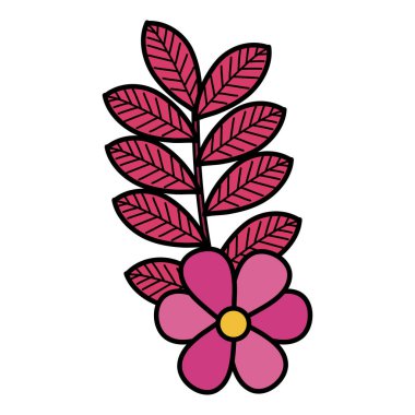 çiçek ve yapraklar dekoratif simgesi