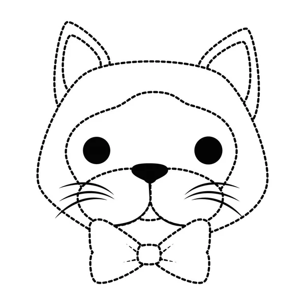 Lindo gato mascota cabeza carácter — Vector de stock