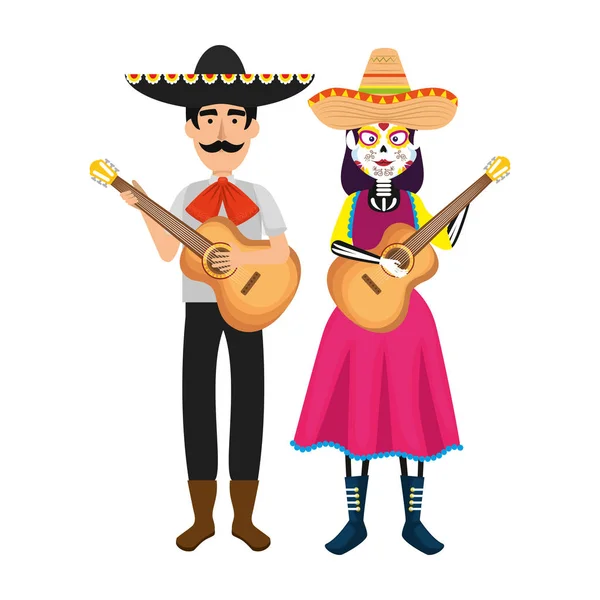 Pareja de mariachis mexicanos — Archivo Imágenes Vectoriales