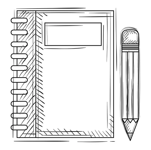 带铅笔的笔记本学校 — 图库矢量图片