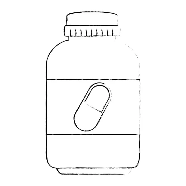 Capsules bouteille drogues icône — Image vectorielle