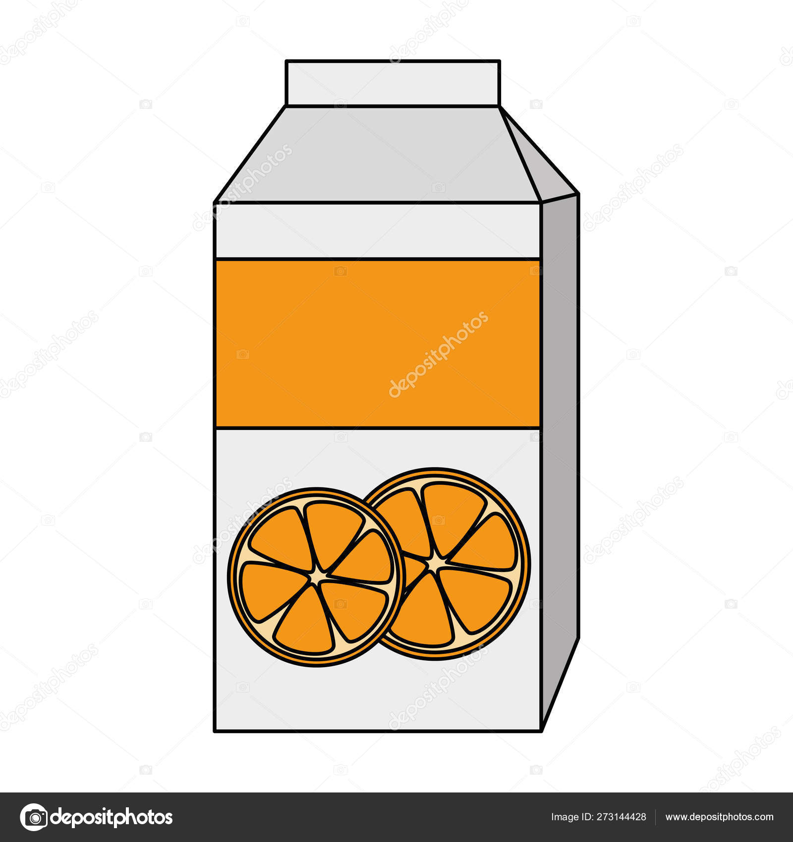 Orange juice box packing Stock Vector by ©yupiramos 273144428