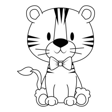 sevimli ve sevimli kaplan karakteri