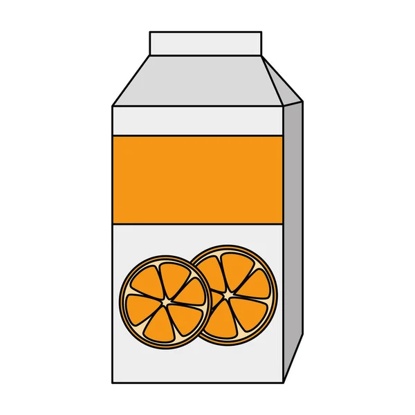 Orange juice box packing — Stock Vector